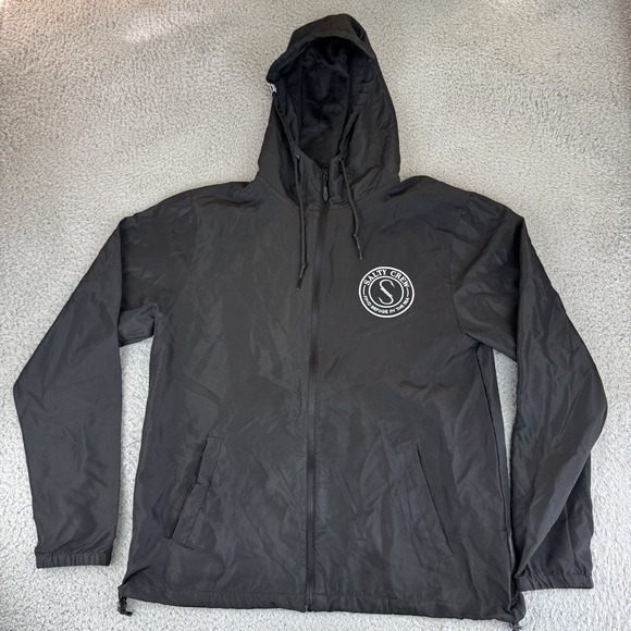 Salty Crew Men's Black Full Zip Lightweight Hoodie Windbreaker Jacket  Size Med - Picture 1 of 9